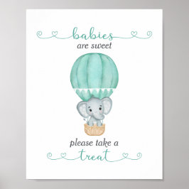 Ta en Grönt elefant-babystölder Poster