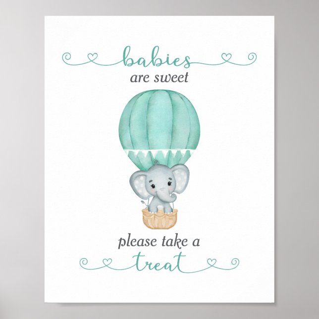 Ta en Grönt elefant-babystölder Poster (Framsidan)