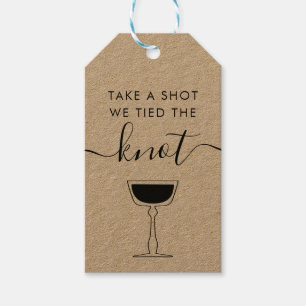 Ta en hett vi buntade Knot Bröllop Cocktail Presentetikett