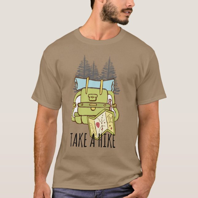 Ta en hike Hiking Camping Natature-ompackning T Shirt (Framsida)