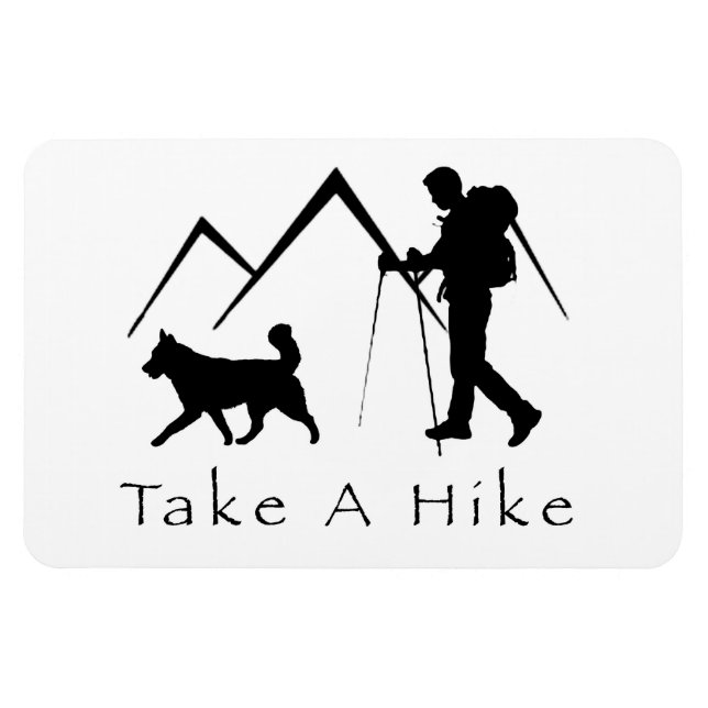 Ta en hike Magnet-Husky-berg Magnet (Horisontell)