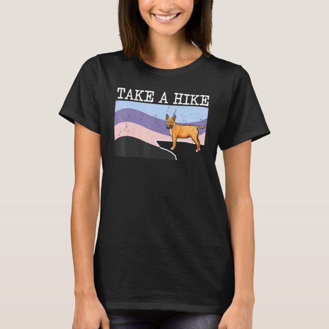 Ta en hike Miniature Bull Terrier Graphic Hiking T Shirt (Framsida)