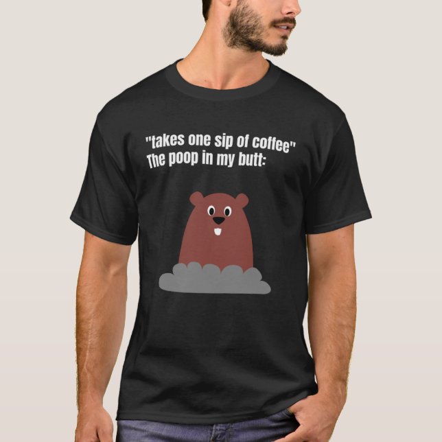 Ta en kaffepåpa i min knapp. t shirt (Framsida)