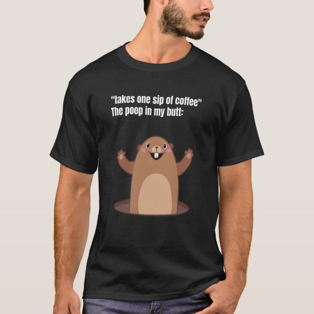 Ta en kaffepåpa i min knapp. t shirt (Framsida)
