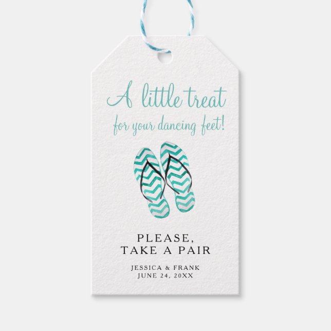 Ta en parad av Flinflip flops Bröllop Presentetikett (Framsidan)
