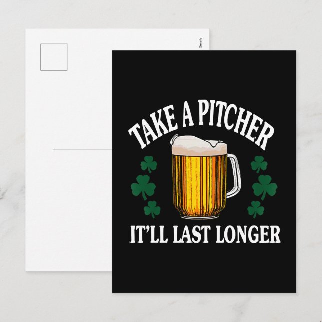 Ta en Pitcher som det kommer att vara längre Helg Vykort (Fram/baksida)
