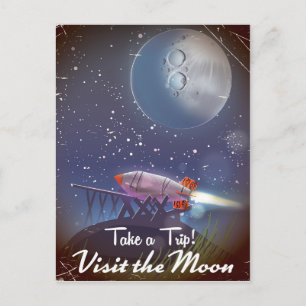 Ta en resa! Besök den gamla tecknade Moon-posten Vykort