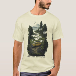 Ta en Resa med Vintage Nature Porträtt T Shirt