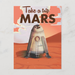 Ta en resa till Mars vintage resaffisch. Vykort