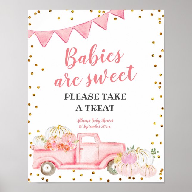 Ta en rosa lastbil-pumpskylt. poster (Framsidan)