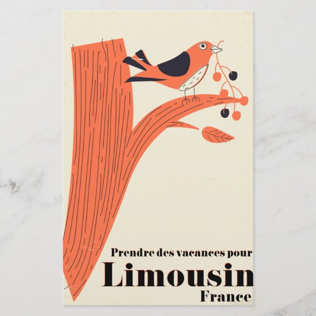 Ta en semester till Limousin Frankrike . Brevpapper (Framsida)
