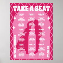 Ta en sittplats Rosa Magenta Retro Boho Arch Stil