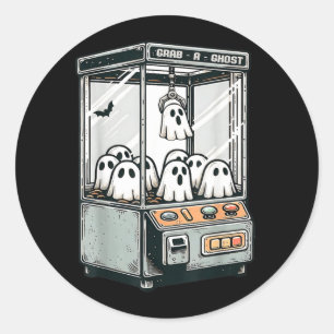 Ta en spökgreppmaskin Arkad Roligt Halloween Runt Klistermärke
