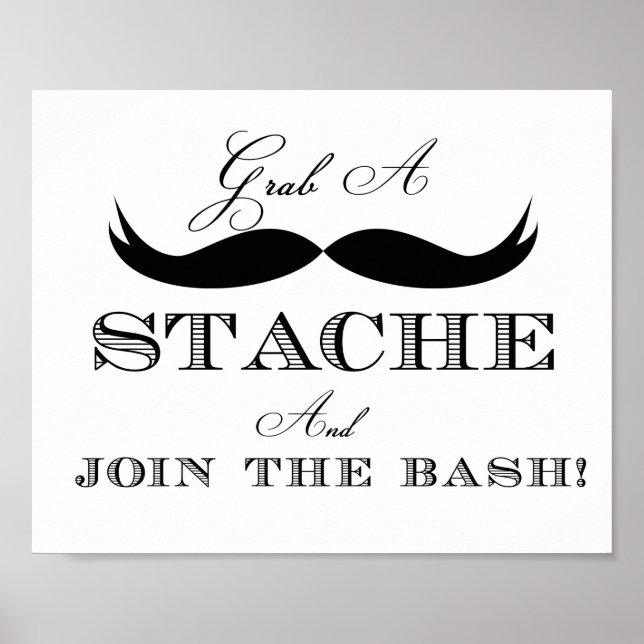 Ta en Stache och Gå med Bash-signalen Poster (Framsidan)