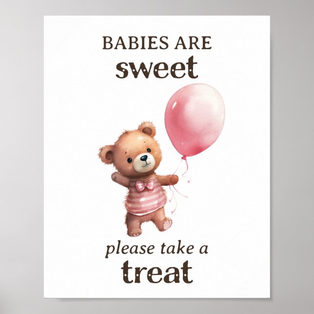 Ta en stor Nalle Flickbabyskare Poster (Framsidan)