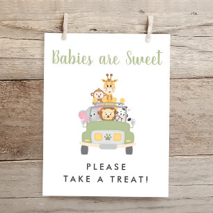 Ta en Treat Safari Baby Shower-skylt Poster