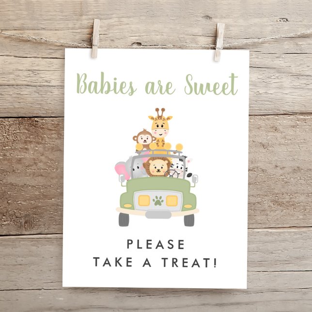 Ta en Treat Safari Baby Shower-skylt Poster (Skapare uppladdad)