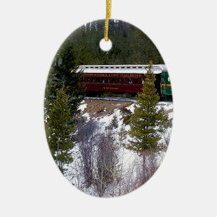 Ta en vinterritt på Georgetownen kretsar järnvä Julgransprydnad Keramik