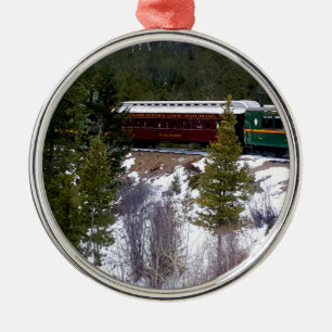 Ta en vinterritt på Georgetownen kretsar järnvä Julgransprydnad Metall