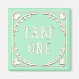 "Ta en" Wonderland Tea Party bjuder in Grönt Magnet