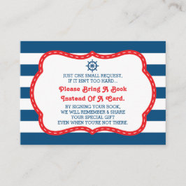 Ta ett Bok-kort, Ahoy, Nautical, Baby Shower Tilläggskort