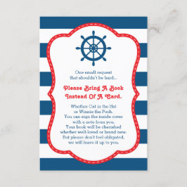 Ta ett Bok-kort, Ahoy, Nautical, Baby Shower Tilläggskort