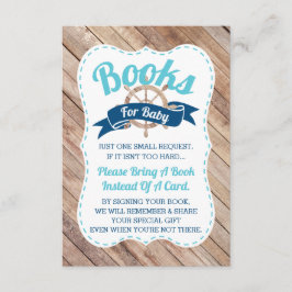 Ta ett Bok-kort, Ahoy, Nautical, Baby Shower Tilläggskort