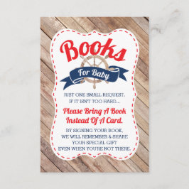 Ta ett Bok-kort, Ahoy, Nautical, Baby Shower Tilläggskort