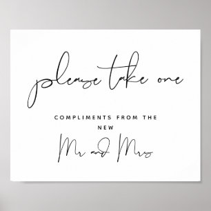 Ta ett, bröllopsfavoritskylt. poster