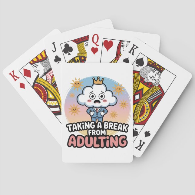 Ta ett brott från Adulting!" Casinokort (Baksidan)