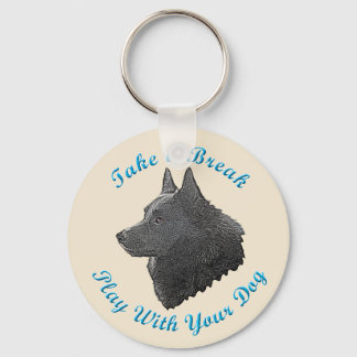 Ta ett brott (Schipperke) Nyckelring