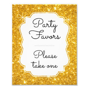 Ta ett Guld-Gnistra-tecken på party favors Fototryck
