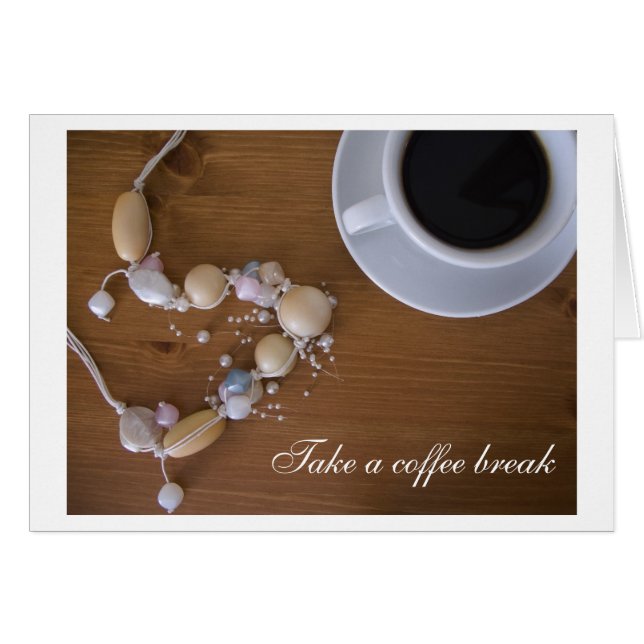 Ta ett kaffeavbrott hälsningskort (Framsidan Horizontal)