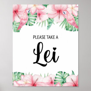 Ta ett Lei-tecken, Tropical Hawaiian Luau Poster