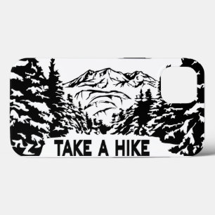 Ta ett monokromt bergslandskap med ett Hike-citat