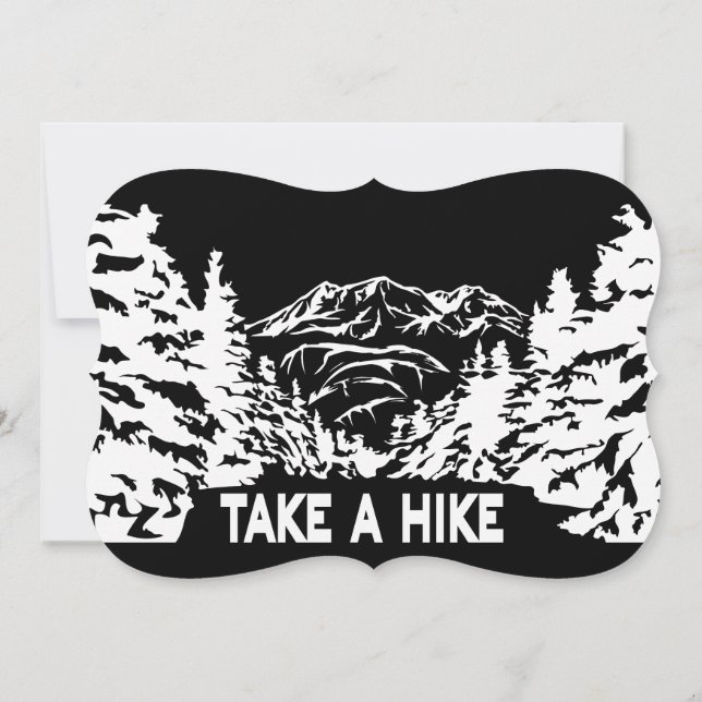 Ta ett monokromt bergslandskap med ett Hike-citat (Baksida)