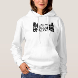 Ta ett monokromt bergslandskap med ett Hike-citat T Shirt