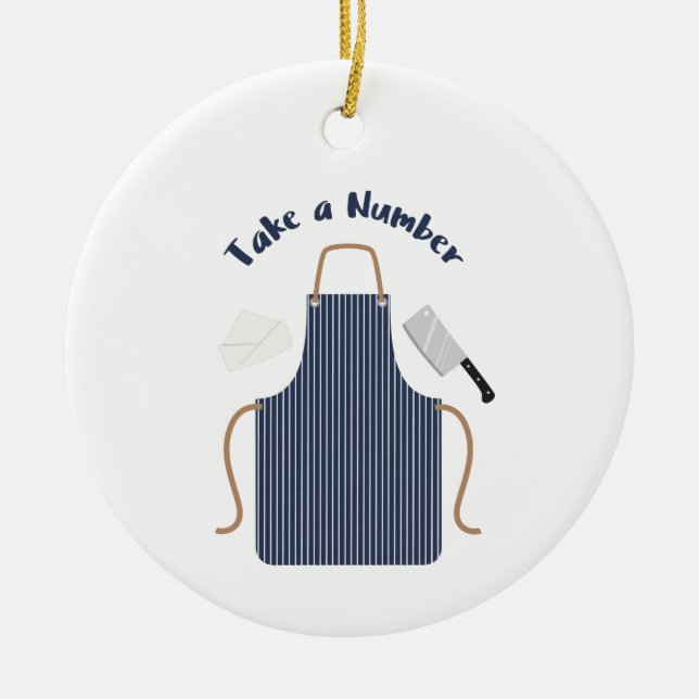 Ta ett nummer julgransprydnad keramik (Framsidan)