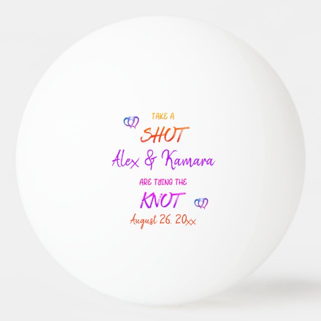 Ta ett skott Engagerat par som knyter knuten Anpas Pingisboll (Framsidan)