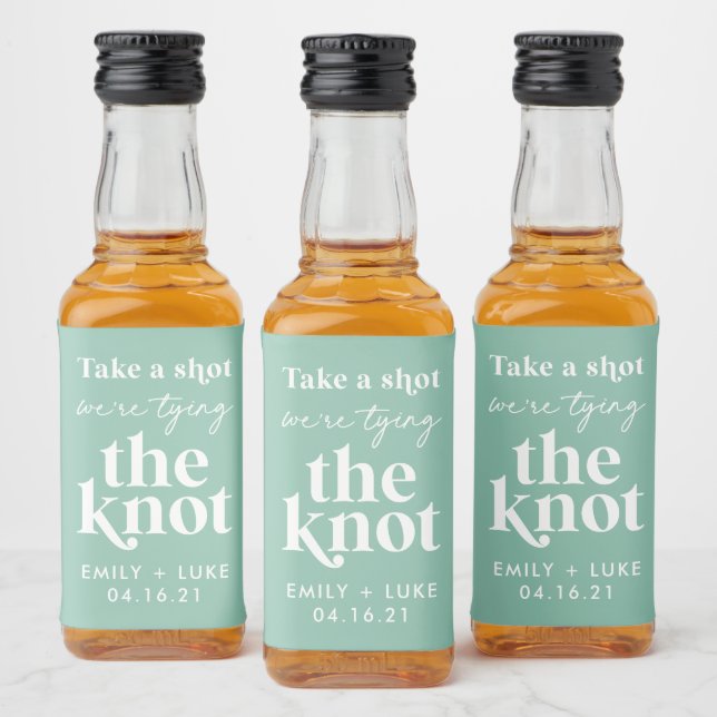 Ta ett skott Vi knyter knuten Förlovningspresent Spritflaskor Etikett (Flaskor)