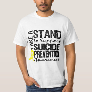 Ta ett stativ att stötta självmordförhindrande t shirt