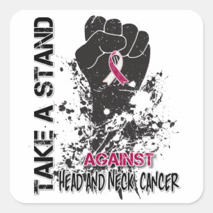 Ta ett stativ mot Head nackecancer Fyrkantigt Klistermärke