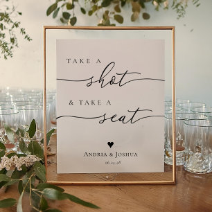Ta ett steg och ta ett Bröllop-platstecken Poster