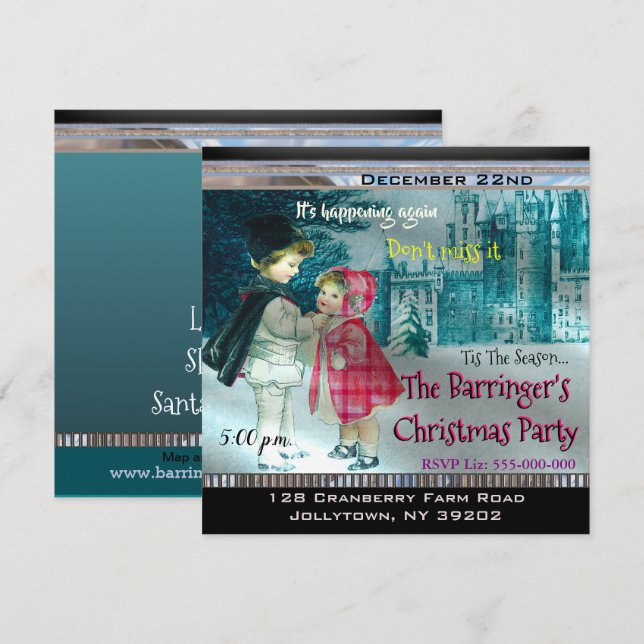 Ta ett steg ut Helgdag jul Party Inbjudningar (Fram/baksida)