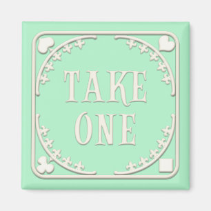 "Ta ett" Wonderland Tea Party Enticing Grönt Magnet