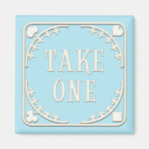 "Ta ett" Wonderland Tea Party Welwing Blue Magnet
