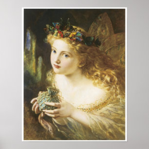 Ta Fair ansikte of Woman, Fairy Painting, 1869 Poster
