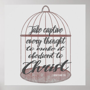 Ta fångenen varje tanke, scripture poster