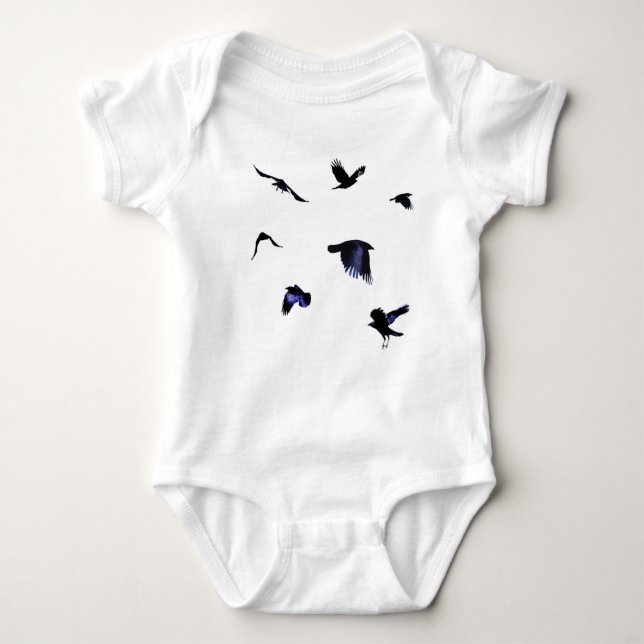 Ta flyget Kråka Baby T Shirt (Framsida)