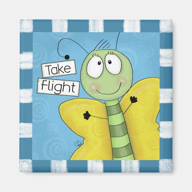 Ta flygfjäril magnet (Framsidan)